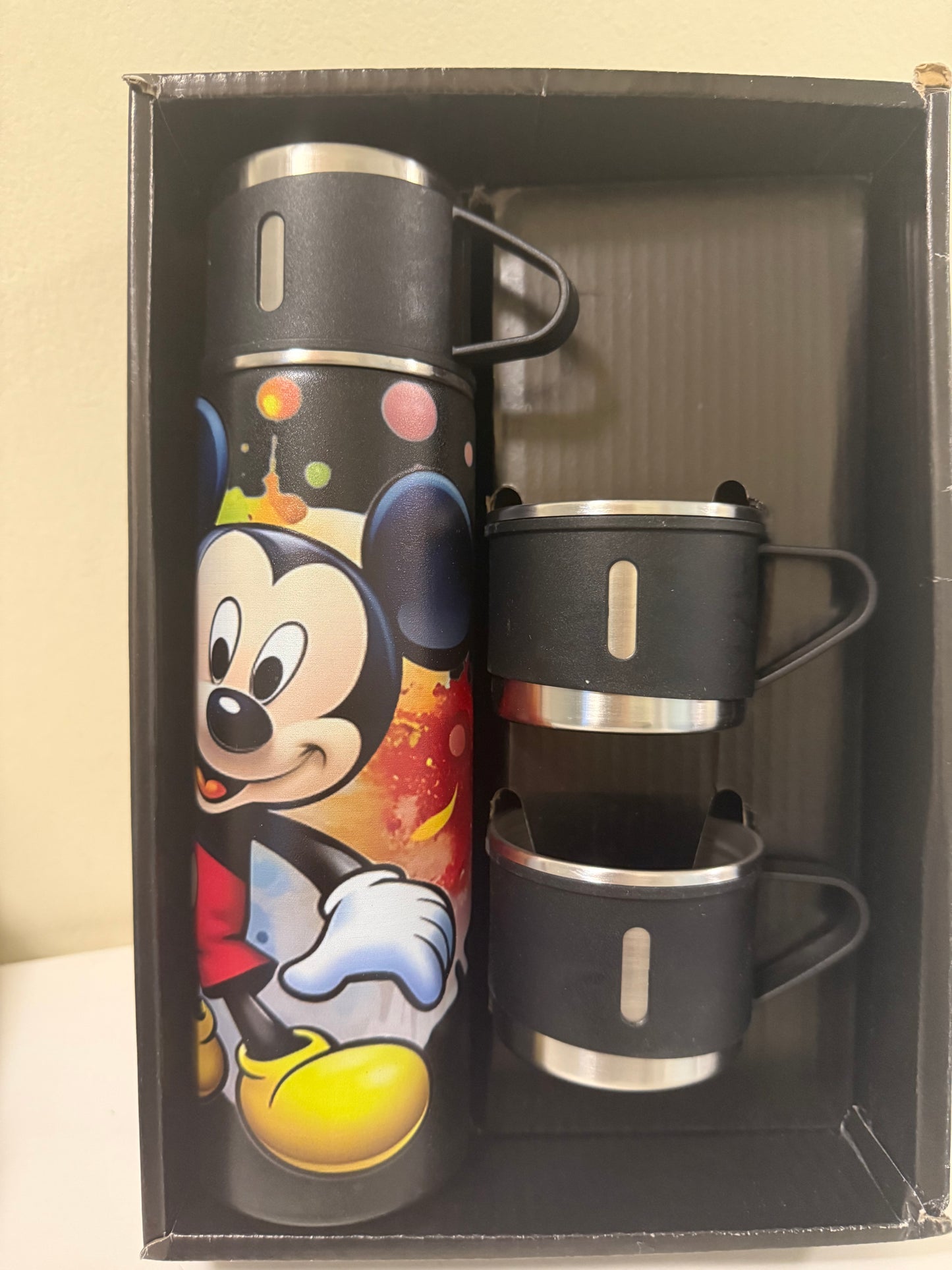 🐭 Disney Mickey Mouse Thermosflaschen-Set mit 2 Tassen