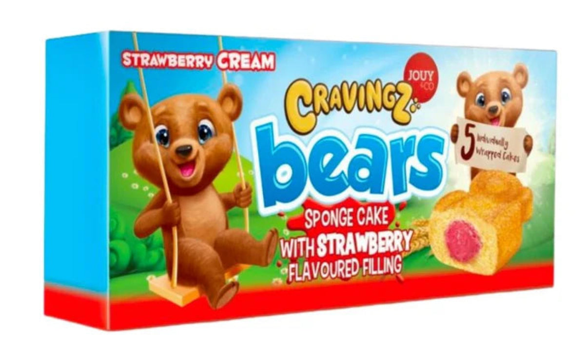 Cravingz Bears von Jouy & Co -weiche Kuchenbären mit Erdbeerfüllung
