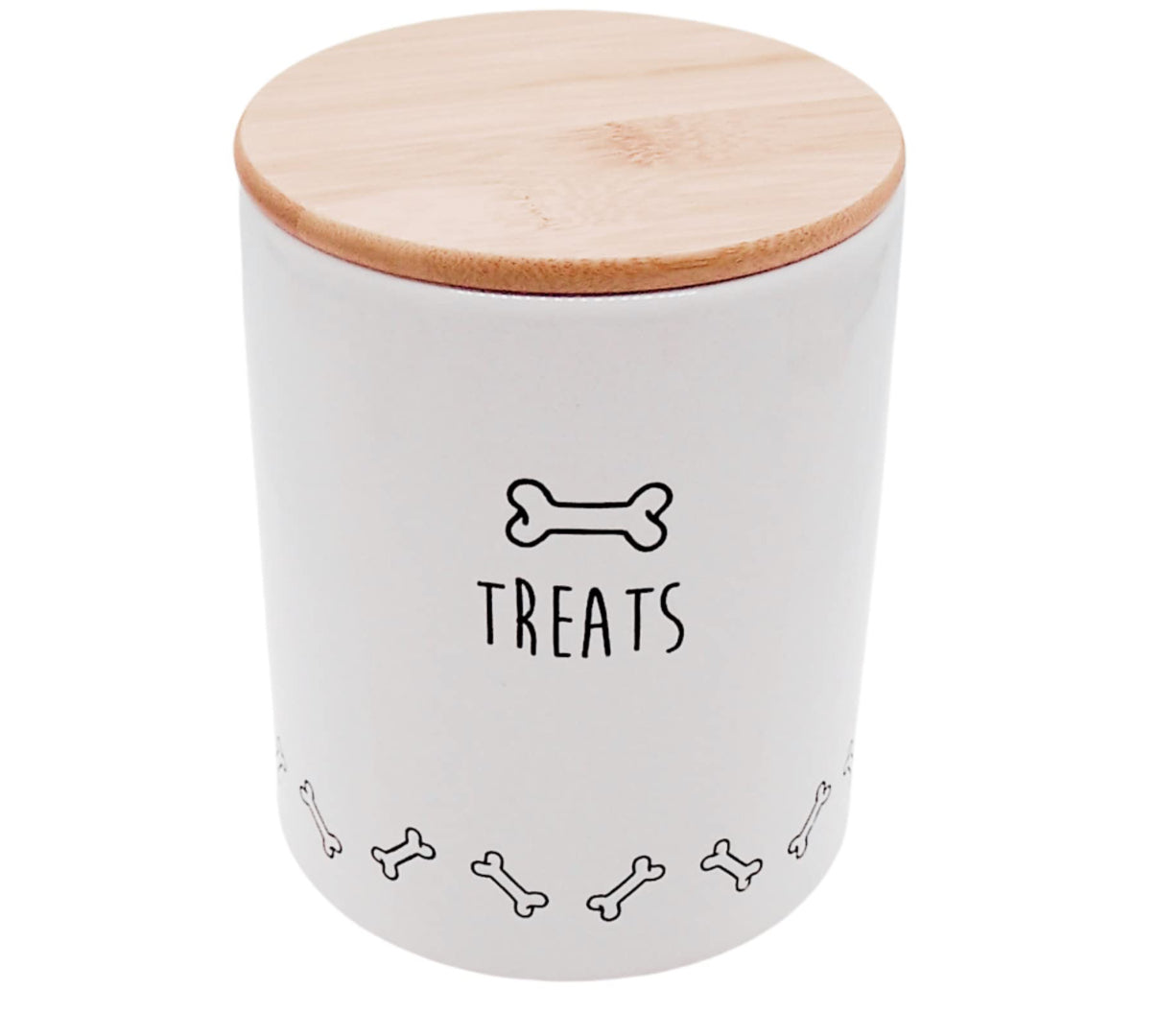 🐕 Leckerli-Dose mit Bambusdeckel – „TREATS“