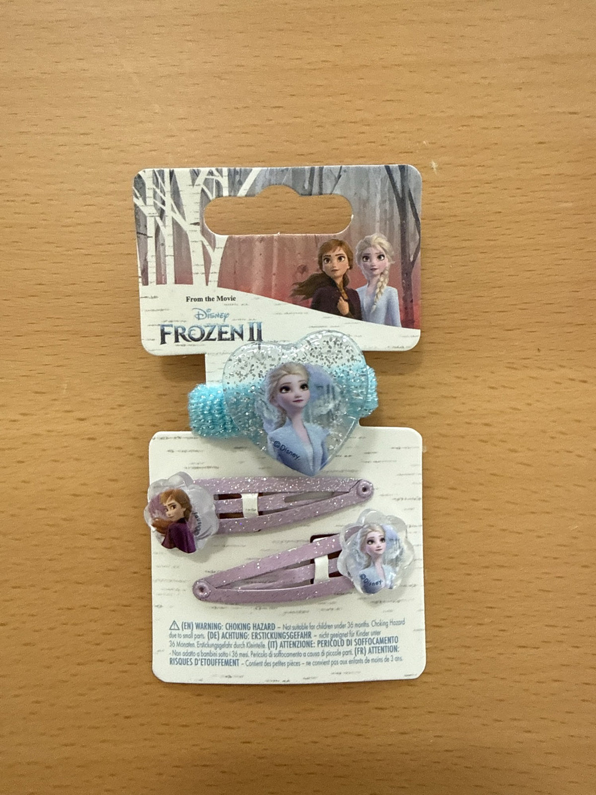Disney Frozen II Haarschmuck-Set 3-teilig Herz-Haargummi und Spangen flieder
