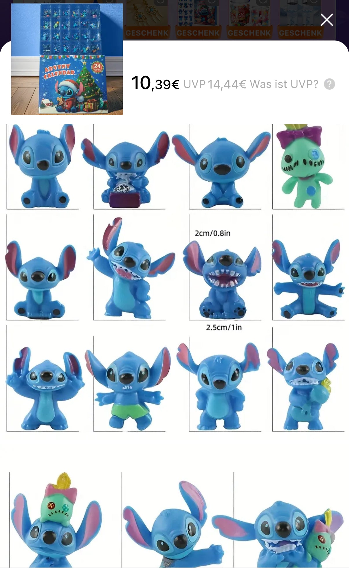 🎄 🎄 Stitch Adventskalender mit Figuren