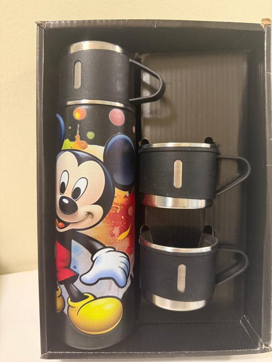 🐭 Disney Mickey Mouse Thermosflaschen-Set mit 2 Tassen