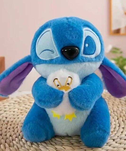 Stitch Kuscheltier – mit Ente im Arm 🐾💙🐥