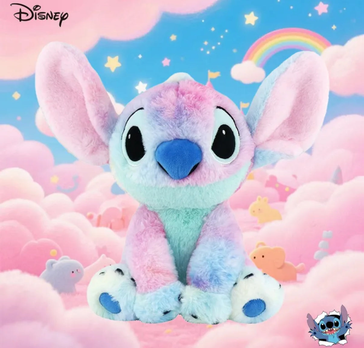Disney Stitch Kuscheltier – Regenbogen Pastell Edition 🌈✨