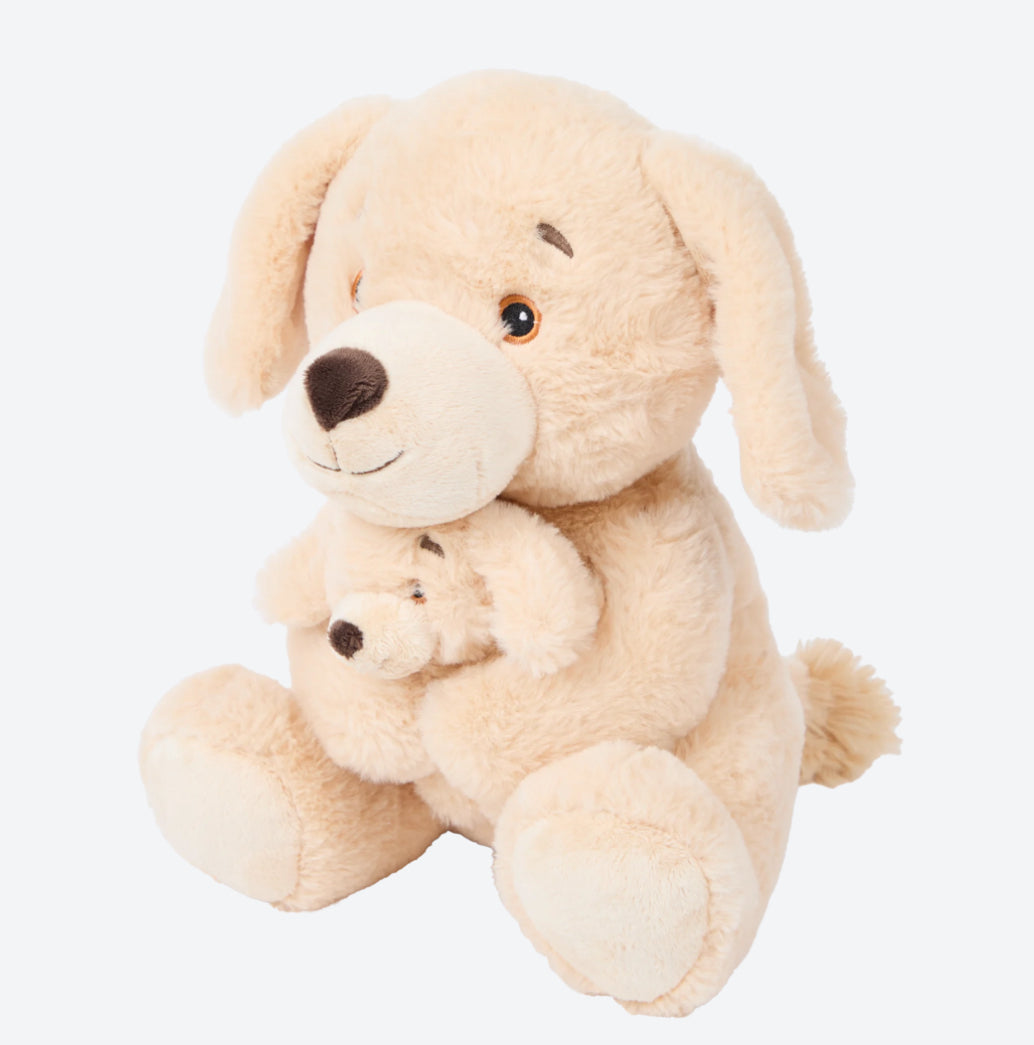 🐶 Kuscheltier Hund mit Baby – extra flauschig