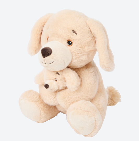 🐶 Kuscheltier Hund mit Baby – extra flauschig
