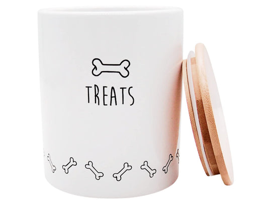 🐕 Leckerli-Dose mit Bambusdeckel – „TREATS“
