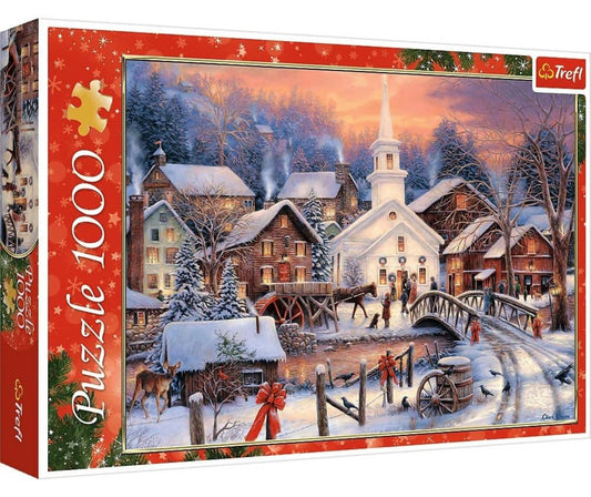 🏡 Trefl Puzzle 1000 Teile – Winterliches Dorf mit Kirche