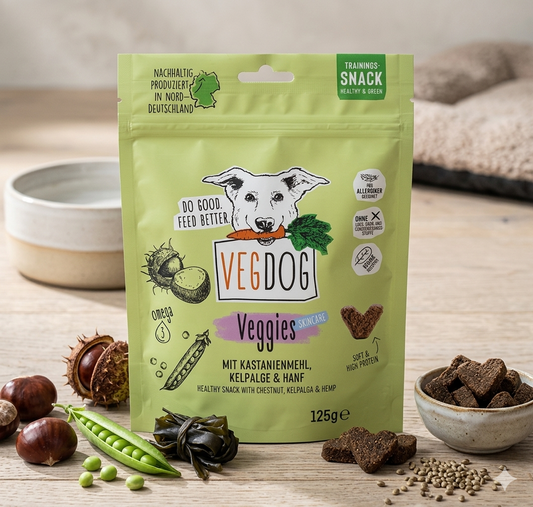 VEGDOG VEGGIES skincare – Der vegane Snack für strahlendes Fell & gesunde Haut (130g)