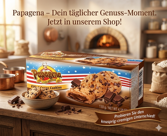 Papagena Filled Cocoa Cookies (130g) – Knusprig. Cremig. Unwiderstehlich!