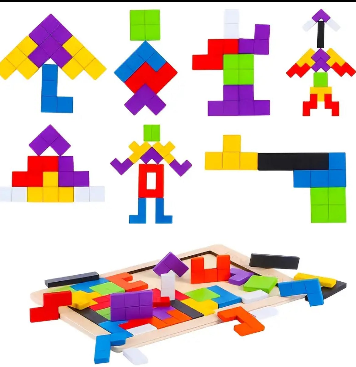 Holzpuzzle – Tetris Intelligenzspiel „Wood Intelligence“