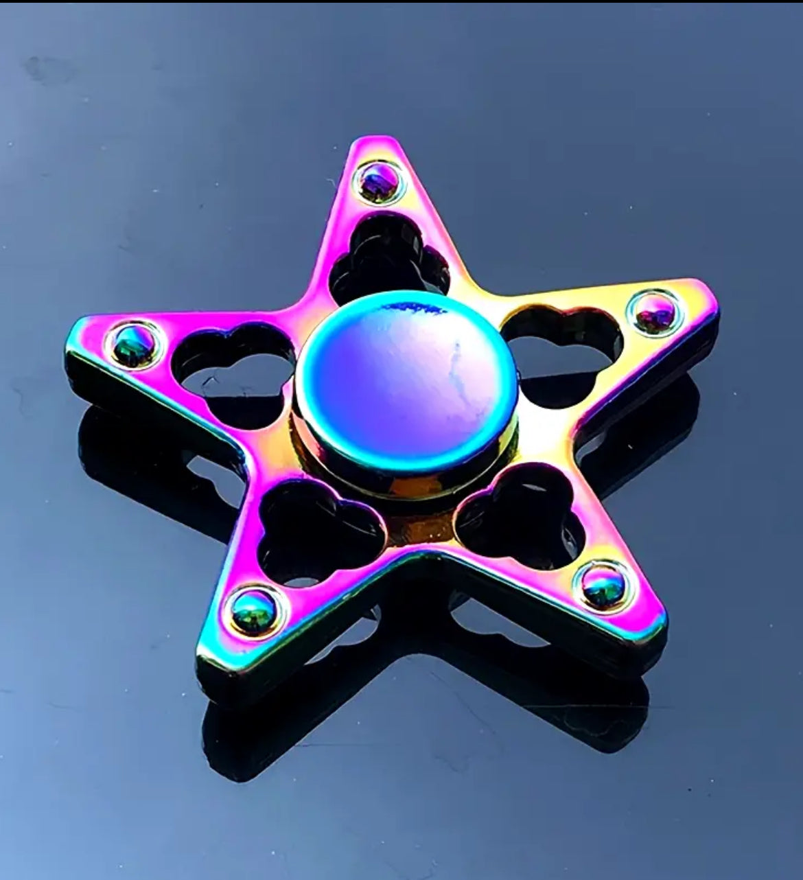 Metall Fidget Spinner – Stern Regenbogen-Optik