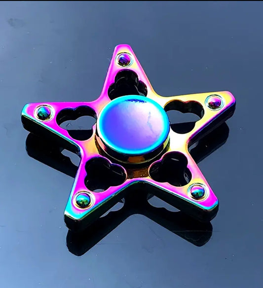 Metall Fidget Spinner – Stern Regenbogen-Optik