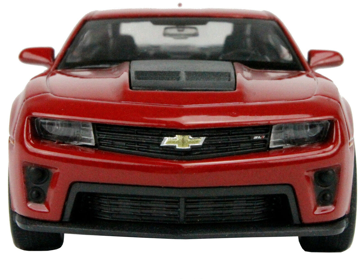 Welly Chevrolet Camaro ZL1 Modellauto weinrot mit Rückziehmotor, Frontansicht