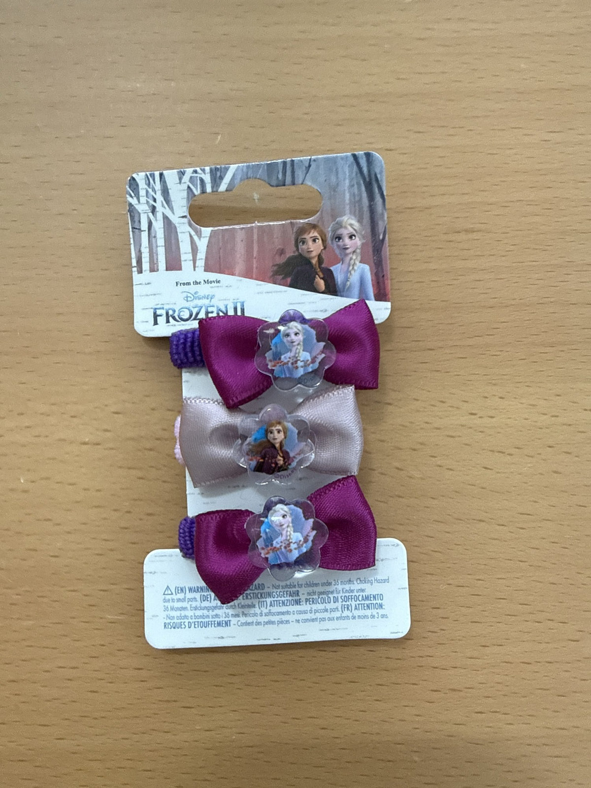 Disney Frozen II Haargummis mit Schleife 3er-Set beere und rosé