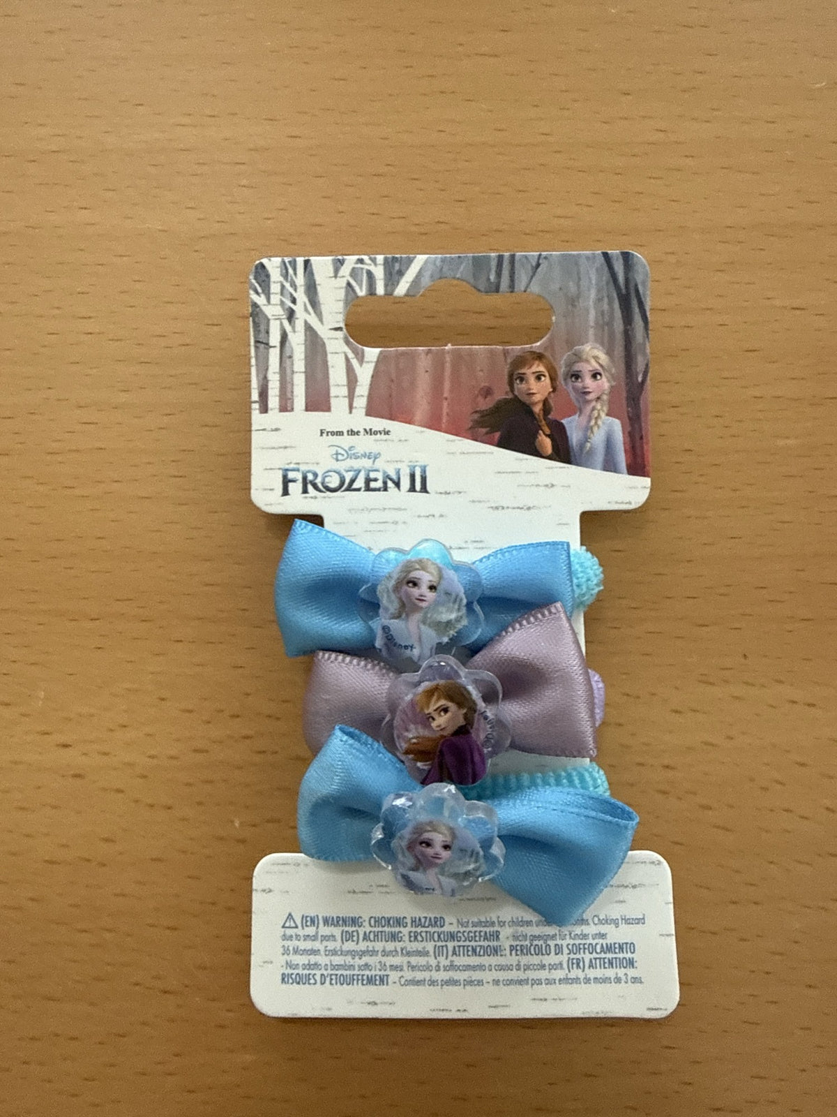 Disney Frozen II Haargummis mit Schleife 3er-Set blau und flieder