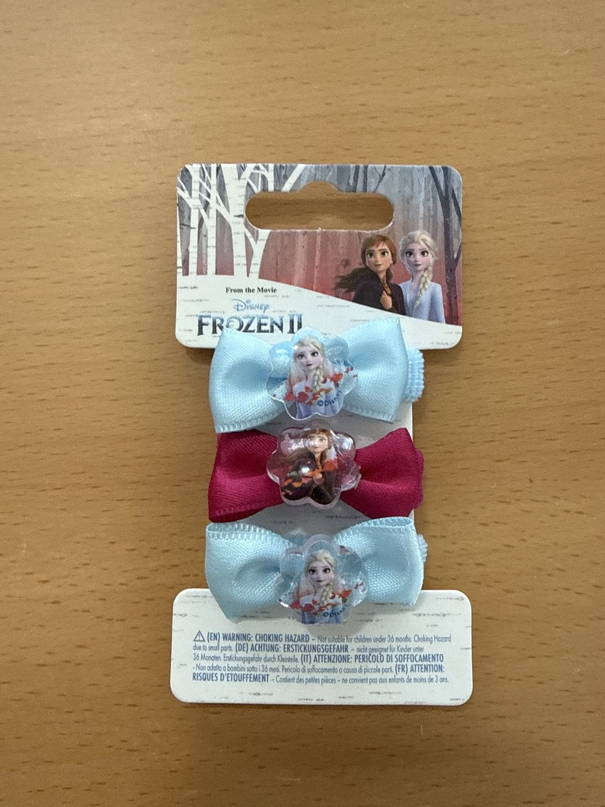 Disney Frozen II Haargummis mit Schleife 3er-Set hellblau und pink