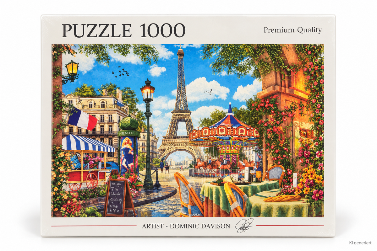 Puzzle Paris mit Eiffelturm und Karussell – Dominic Davison – 1000 Teile